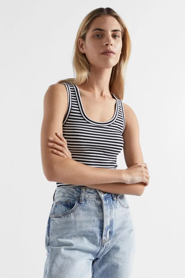 Seed Heritage TShirts and Tops Core Rib Singlet Mono Stripe 8211 Woman