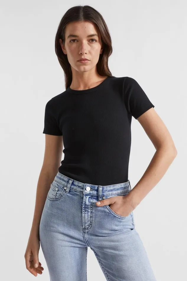 Seed Heritage TShirts and Tops Core Rib Tee Black 8211 Woman