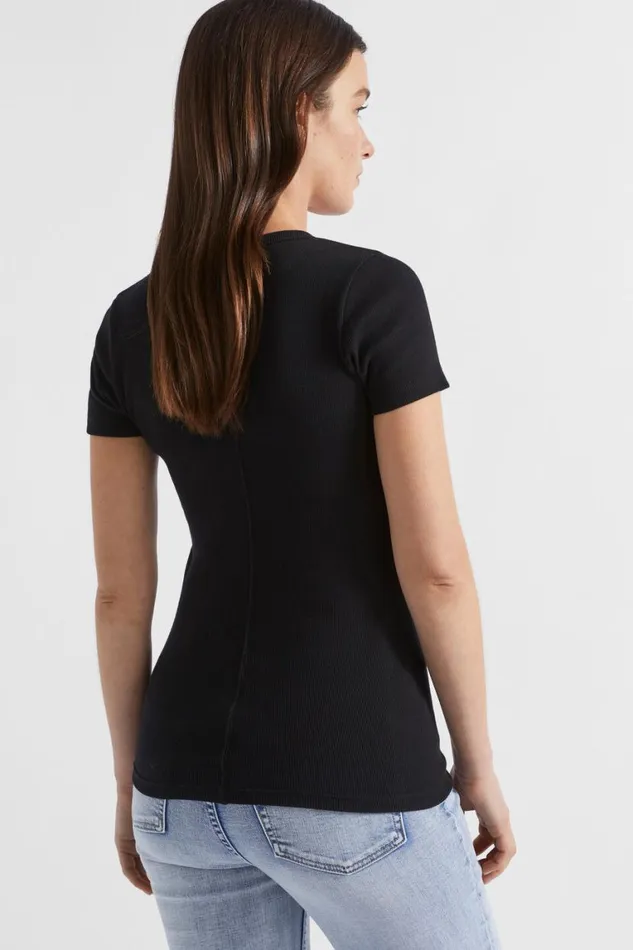Seed Heritage TShirts and Tops Core Rib Tee Black 8211 Woman