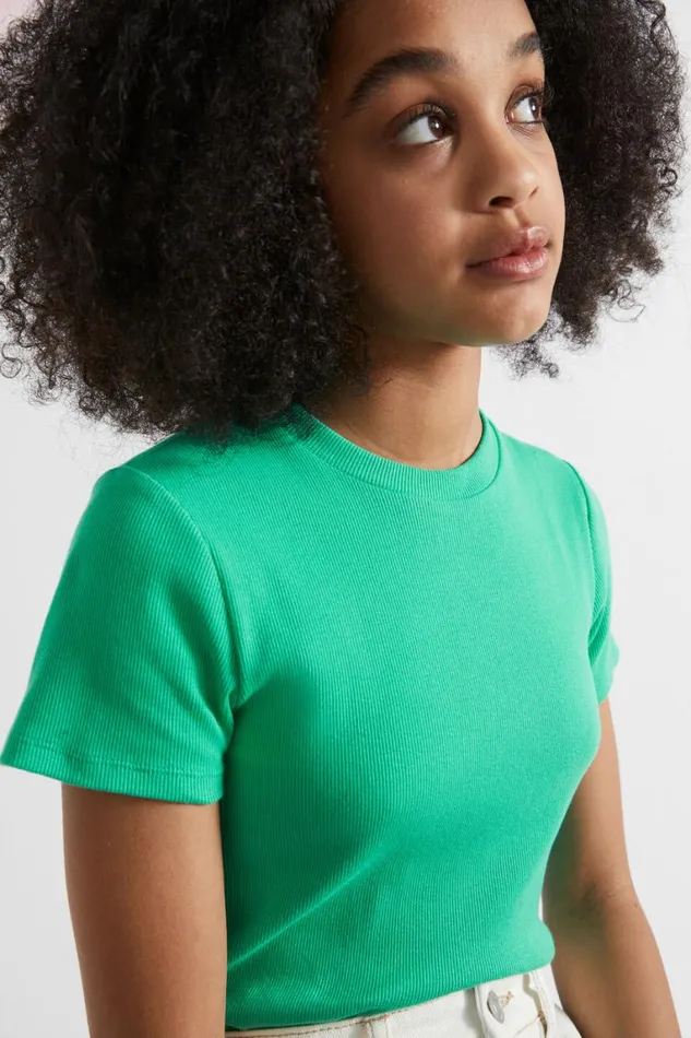 Seed Heritage TShirts and Tops Core Rib Tee Jewel Green 8211 Teen Girl
