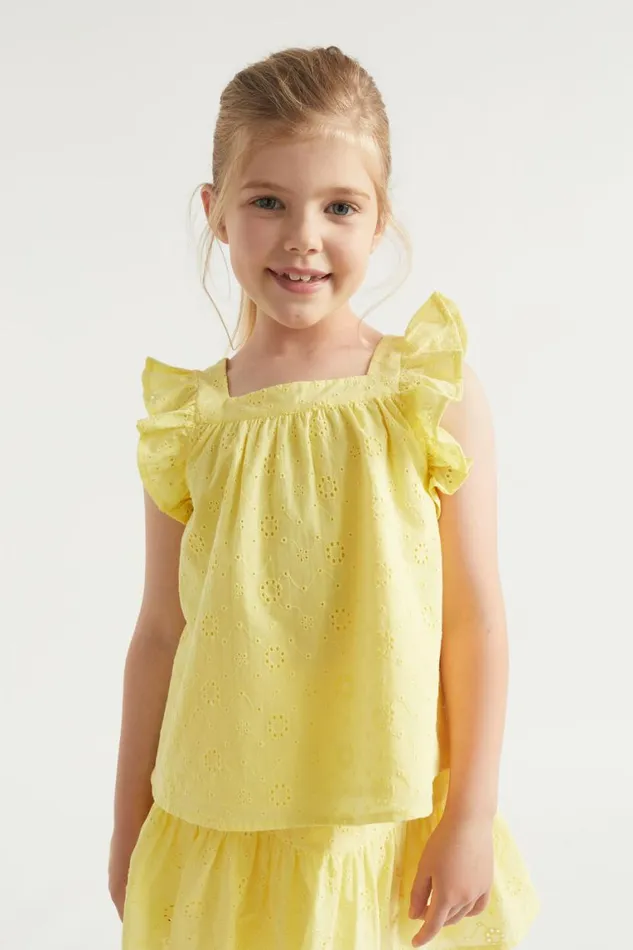 Seed Heritage TShirts and Tops Floral Openwork Top Sunshine 8211 Girl