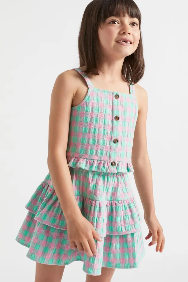 Seed Heritage TShirts and Tops Gingham Cami Candy Pink 8211 Girl