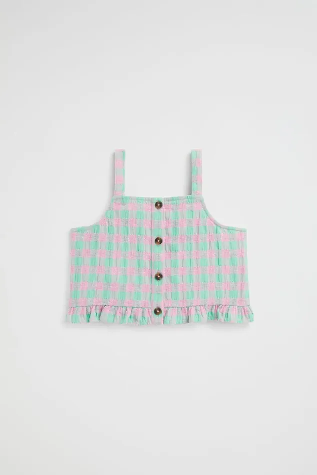 Seed Heritage TShirts and Tops Gingham Cami Candy Pink 8211 Girl