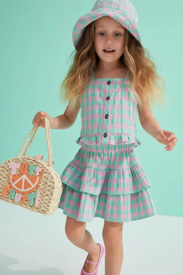 Seed Heritage TShirts and Tops Gingham Cami Candy Pink 8211 Girl