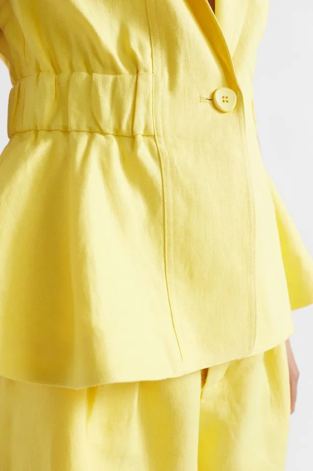 Seed Heritage TShirts and Tops Linen Gathered Vest Lemon Drop 8211 Woman