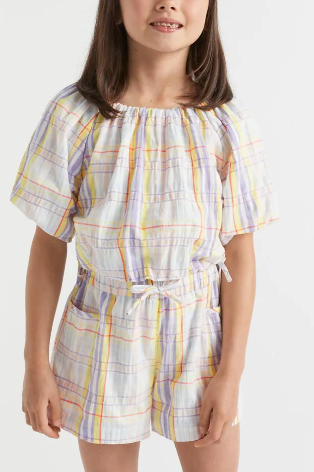 Seed Heritage TShirts and Tops Multi Check Top Multi 8211 Girl