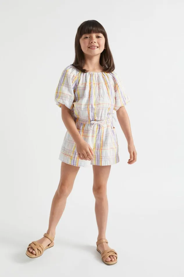 Seed Heritage TShirts and Tops Multi Check Top Multi 8211 Girl