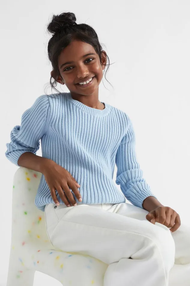 Seed Heritage TShirts and Tops Rib Knit Sweater Pale Blue 8211 Girl