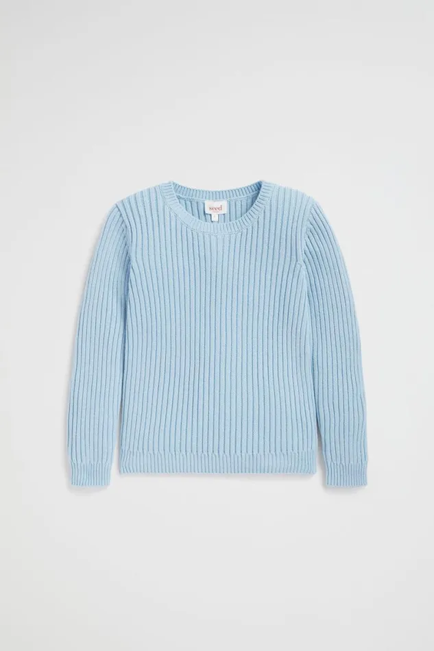 Seed Heritage TShirts and Tops Rib Knit Sweater Pale Blue 8211 Girl