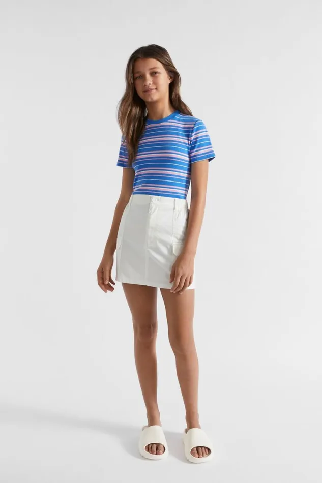 Seed Heritage TShirts and Tops Rib Stripe Tee Azure Blue 8211 Teen Girl