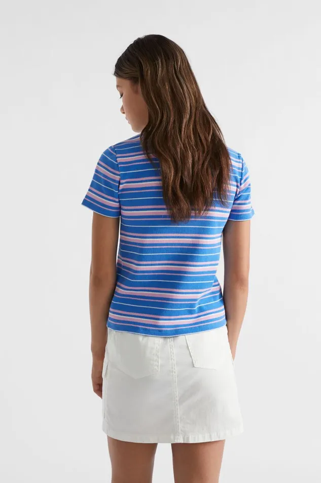Seed Heritage TShirts and Tops Rib Stripe Tee Azure Blue 8211 Teen Girl