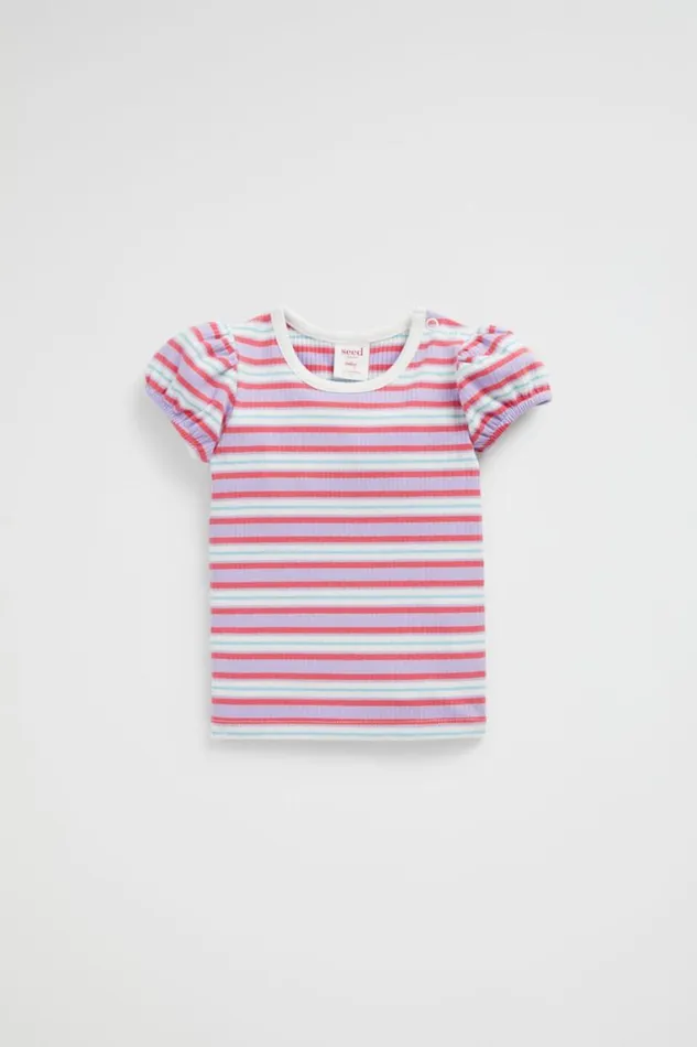 Seed Heritage TShirts and Tops Rib Stripe Tee Wild Berry 8211 Baby