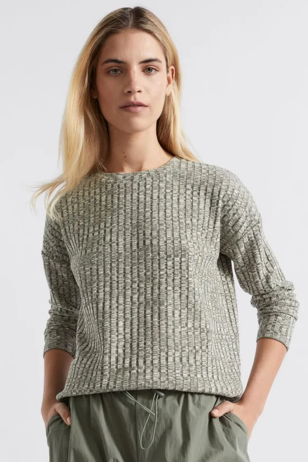 Seed Heritage TShirts and Tops Ribbed Long Sleeve Top Smokey Olive Twist 8211 Woman