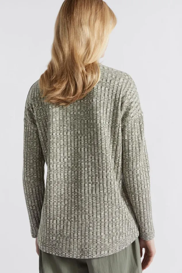 Seed Heritage TShirts and Tops Ribbed Long Sleeve Top Smokey Olive Twist 8211 Woman