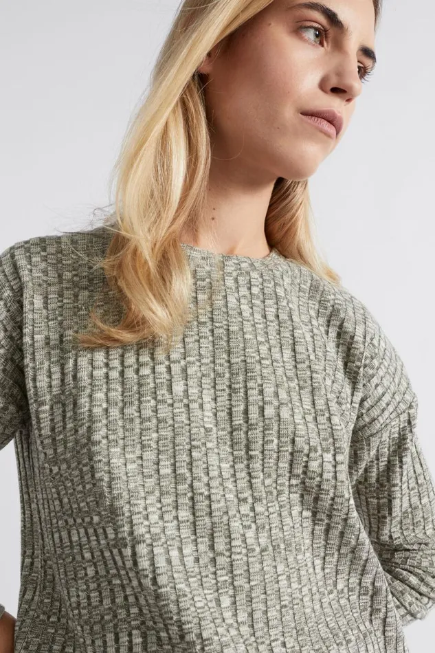 Seed Heritage TShirts and Tops Ribbed Long Sleeve Top Smokey Olive Twist 8211 Woman