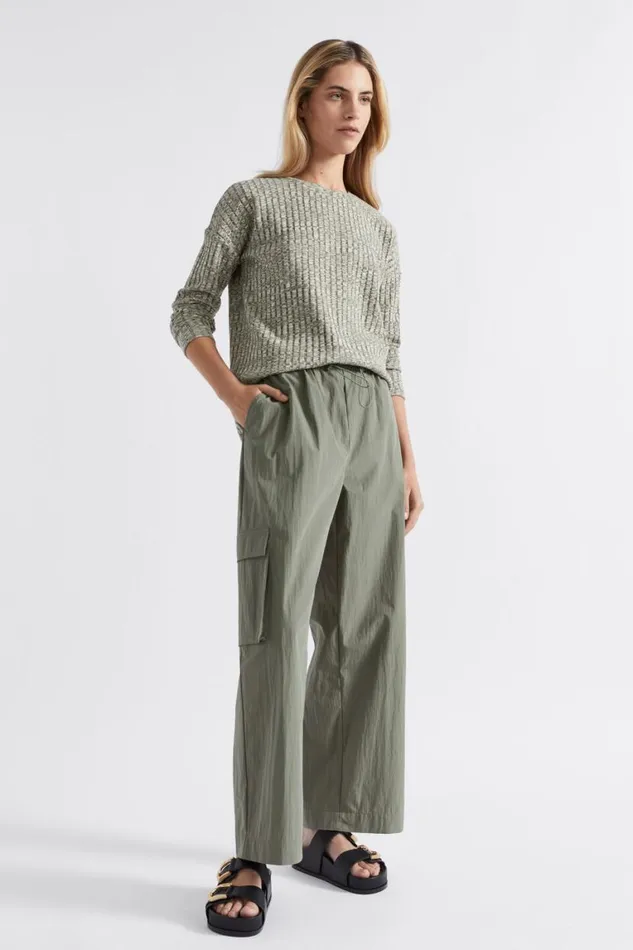 Seed Heritage TShirts and Tops Ribbed Long Sleeve Top Smokey Olive Twist 8211 Woman
