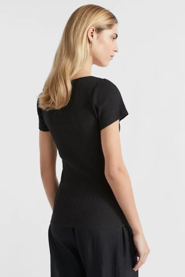 Seed Heritage TShirts and Tops Ribbed Neat Tee Black 8211 Woman