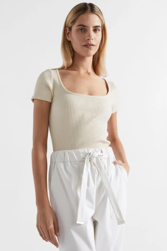 Seed Heritage TShirts and Tops Ribbed Neat Tee Magnolia 8211 Woman