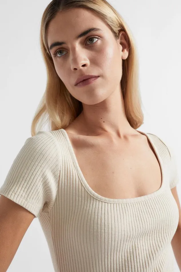 Seed Heritage TShirts and Tops Ribbed Neat Tee Magnolia 8211 Woman