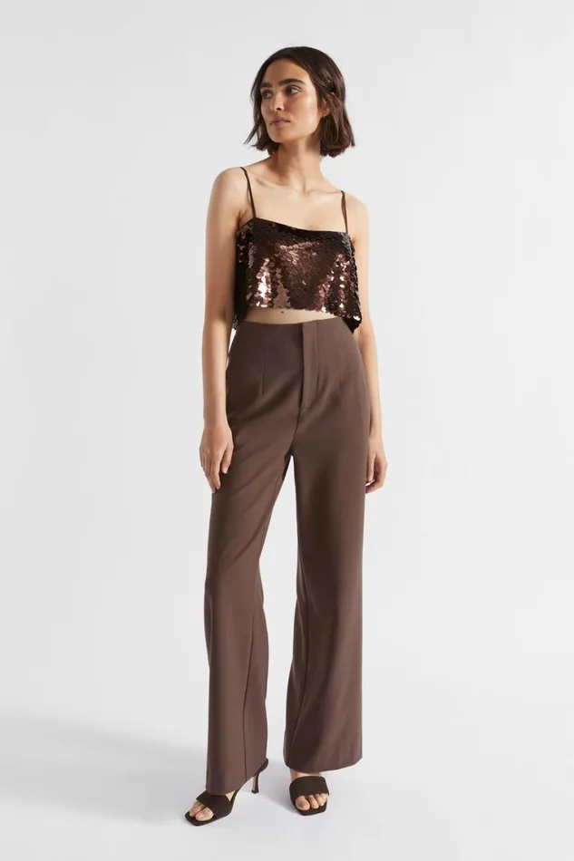 Seed Heritage TShirts and Tops Sequin Crop Cami Deep Raisin 8211 Woman