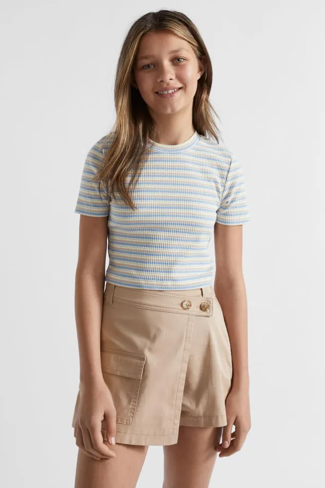 Seed Heritage TShirts and Tops Stripe Crop Rib Tee Multi 8211 Teen Girl