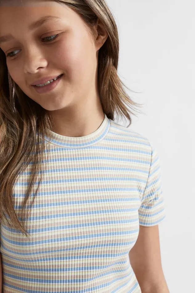 Seed Heritage TShirts and Tops Stripe Crop Rib Tee Multi 8211 Teen Girl