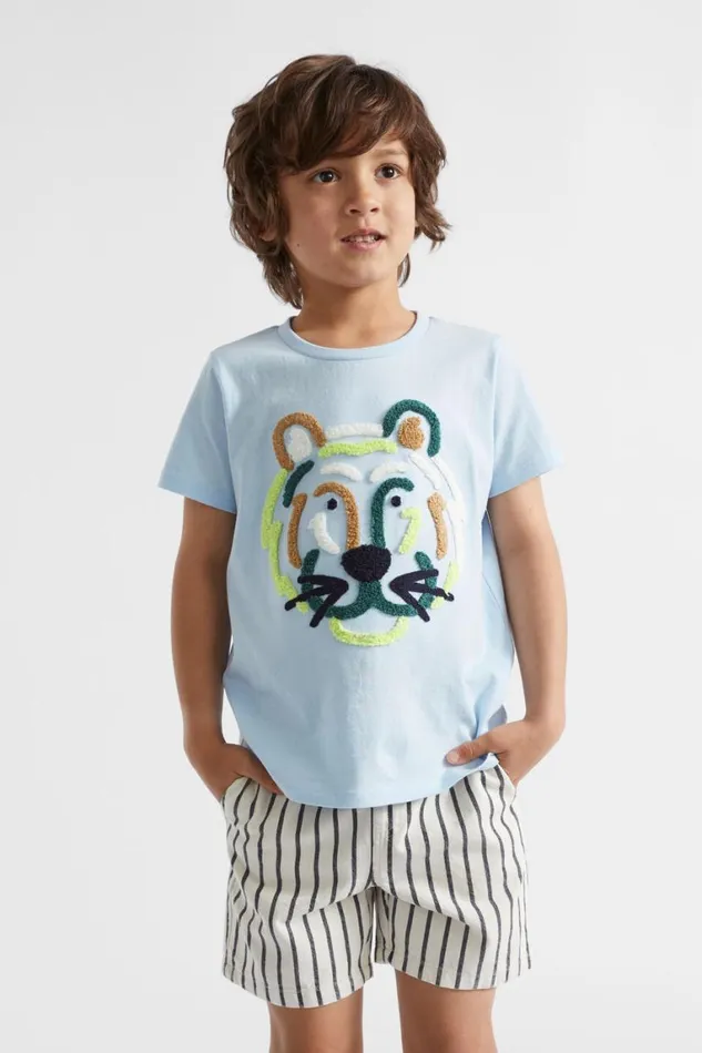 Seed Heritage TShirts and Tops Tiger Face Tee Baby Blue 8211 Boy