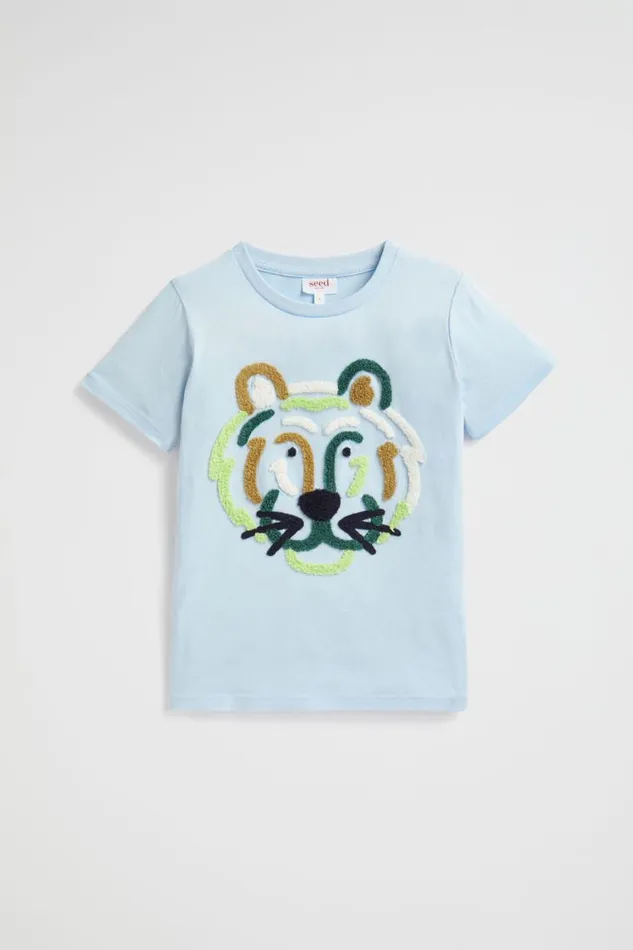 Seed Heritage TShirts and Tops Tiger Face Tee Baby Blue 8211 Boy