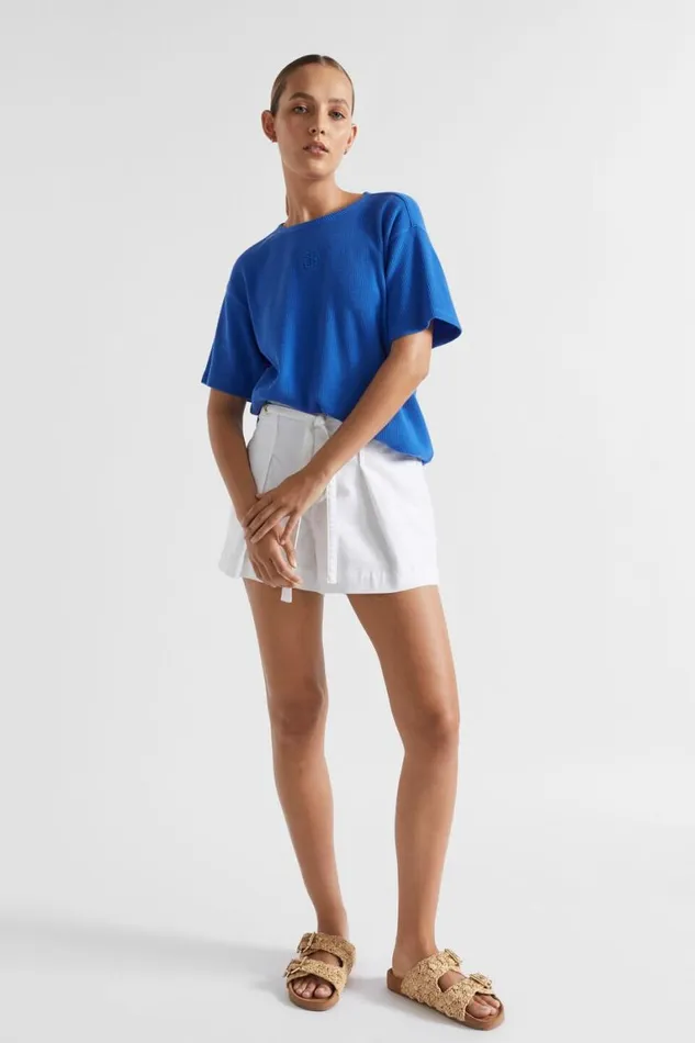 Seed Heritage TShirts and Tops Waffle Logo Tee Deep Ocean 8211 Woman
