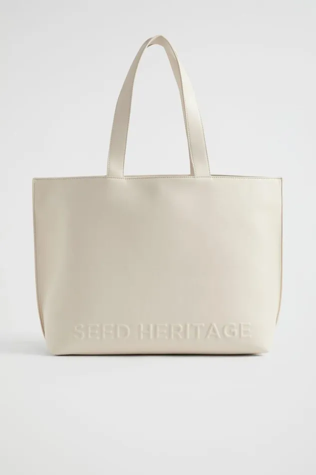 Seed Heritage Tote Bags Logo Detail Tote Stone 8211 Woman