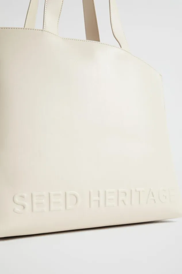 Seed Heritage Tote Bags Logo Detail Tote Stone 8211 Woman