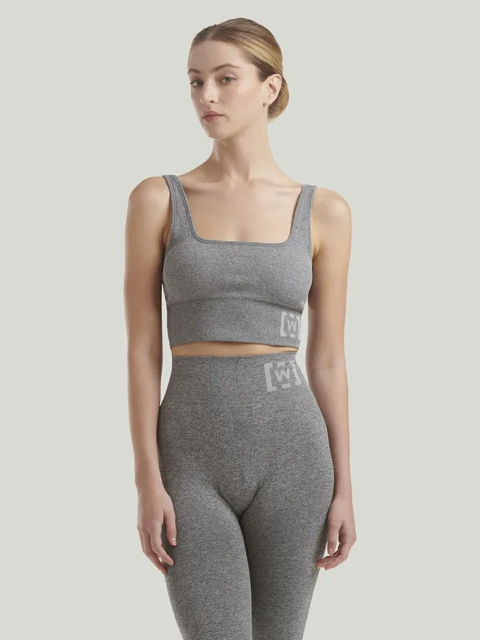 Shaping Athleisure Crop Top Br Grey Melange Women Wolford Tops