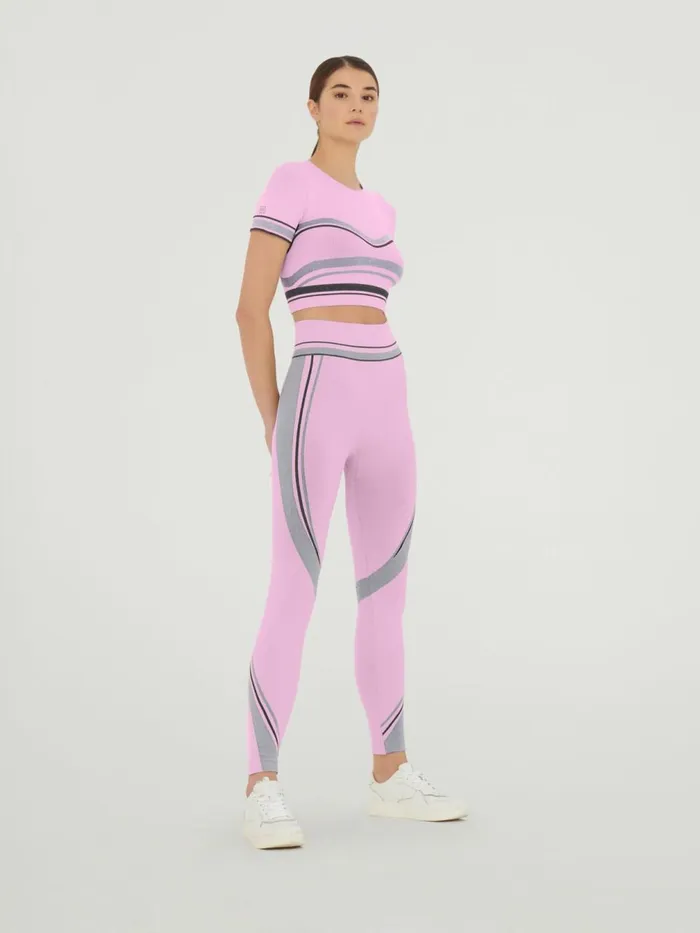 Shaping Stripes Leggings Prisma Pinksilverblack Women Wolford Athleisure Leggings