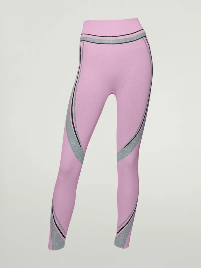 Shaping Stripes Leggings Prisma Pinksilverblack Women Wolford Athleisure Leggings