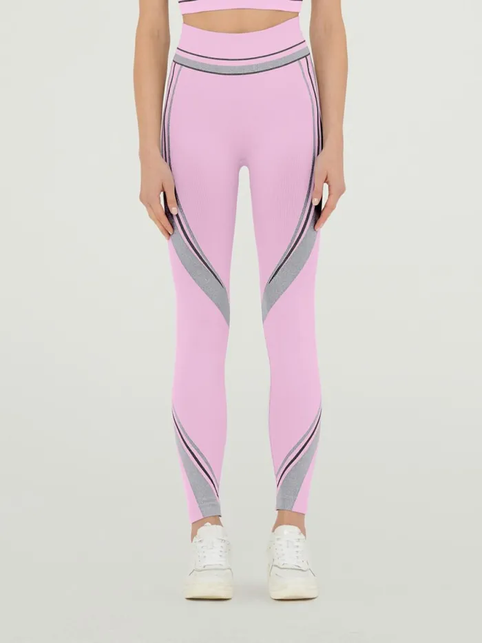 Shaping Stripes Leggings Prisma Pinksilverblack Women Wolford Athleisure Leggings