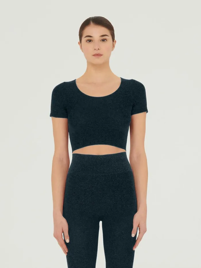Shiny Crop Top Blackpewter Women Wolford Tops