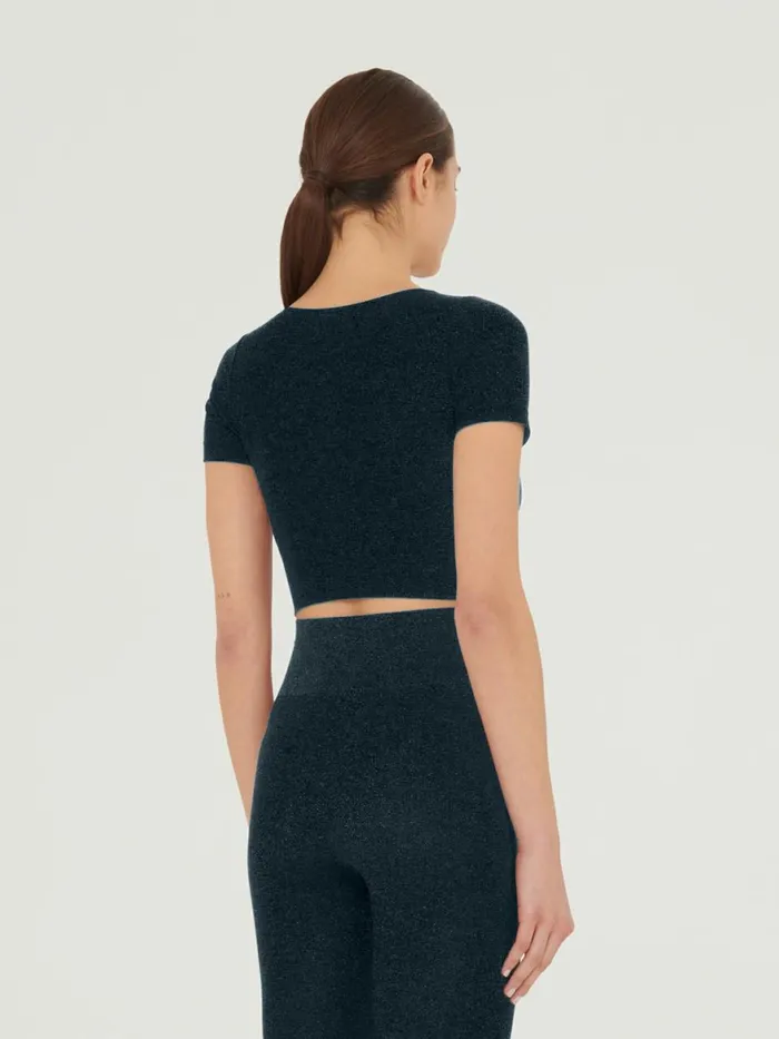 Shiny Crop Top Blackpewter Women Wolford Tops