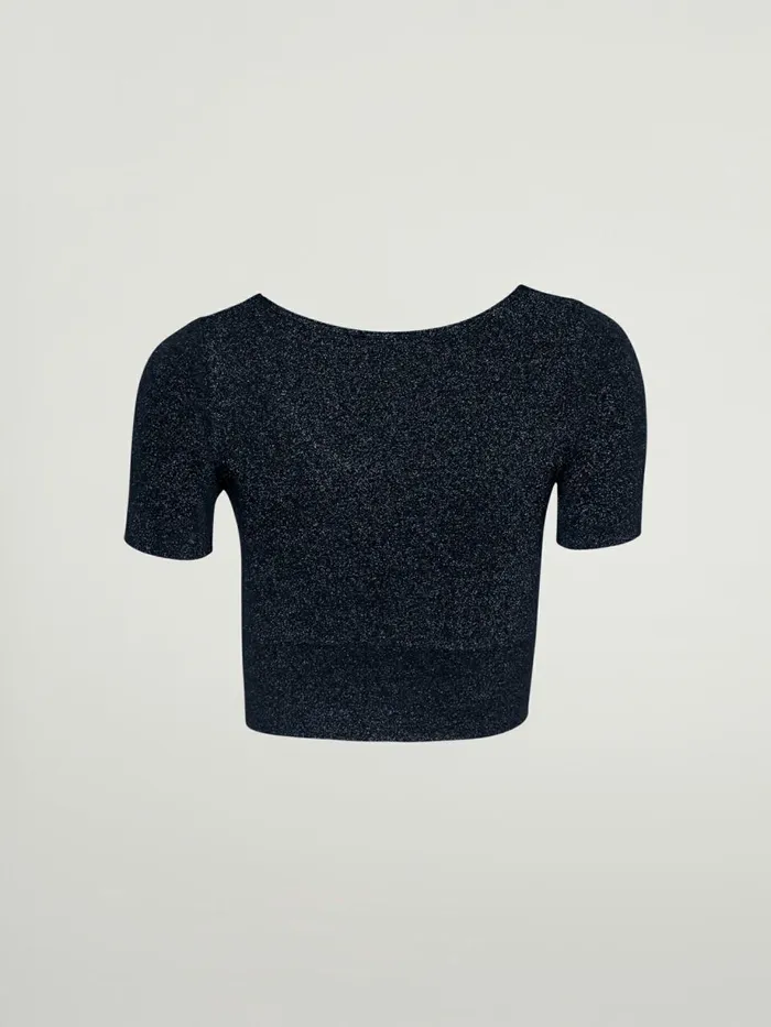 Shiny Crop Top Blackpewter Women Wolford Tops