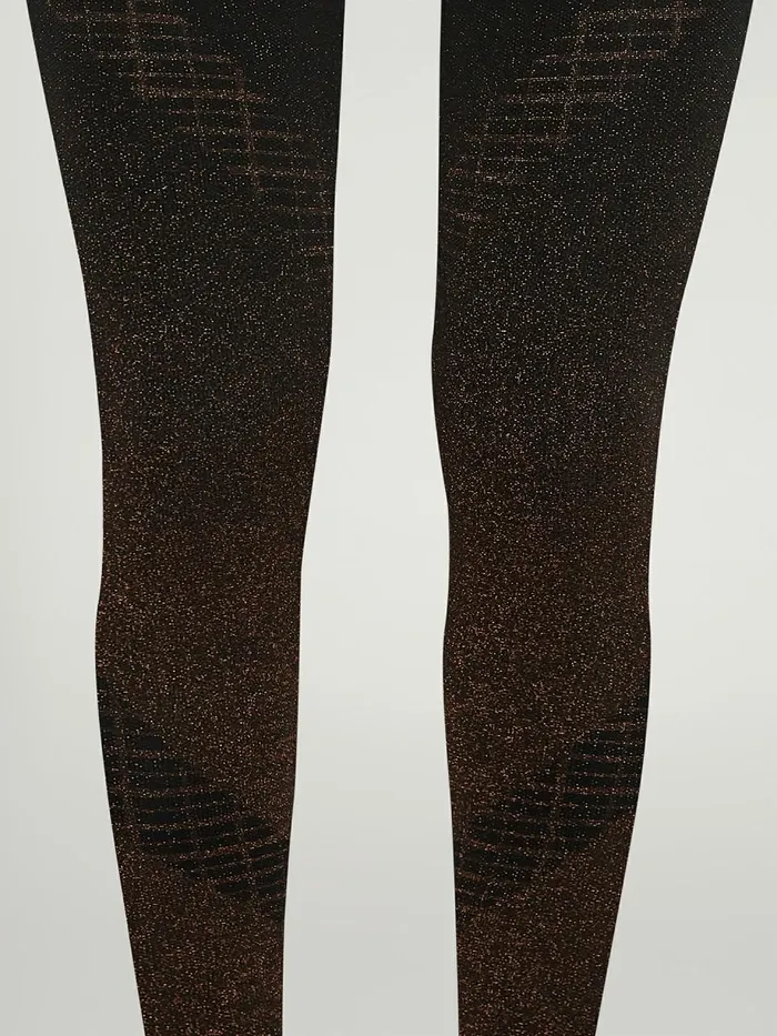 Shiny Grid Leggings Blackcopper Women Wolford Leggings