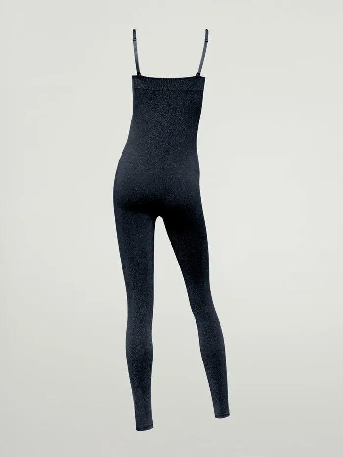 Shiny Jumpsuit Blackpewter Women Wolford Trousers and Jumpsuits