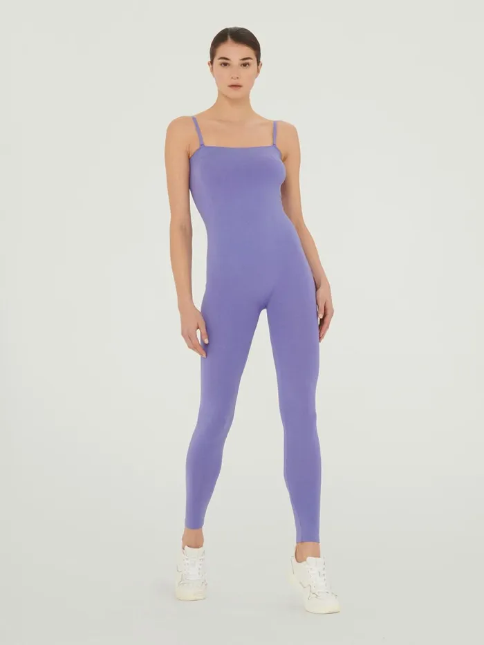 Shiny Jumpsuit Ultra Violetlight Aquamarine Women Wolford Trousers and Jumpsuits