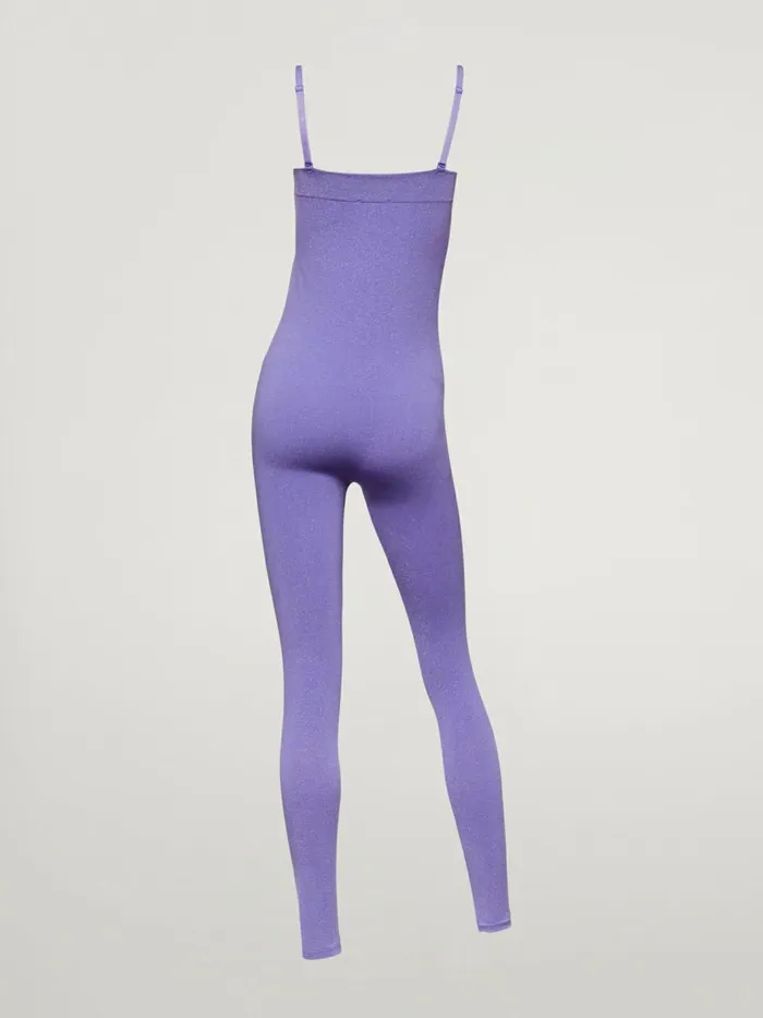 Shiny Jumpsuit Ultra Violetlight Aquamarine Women Wolford Trousers and Jumpsuits