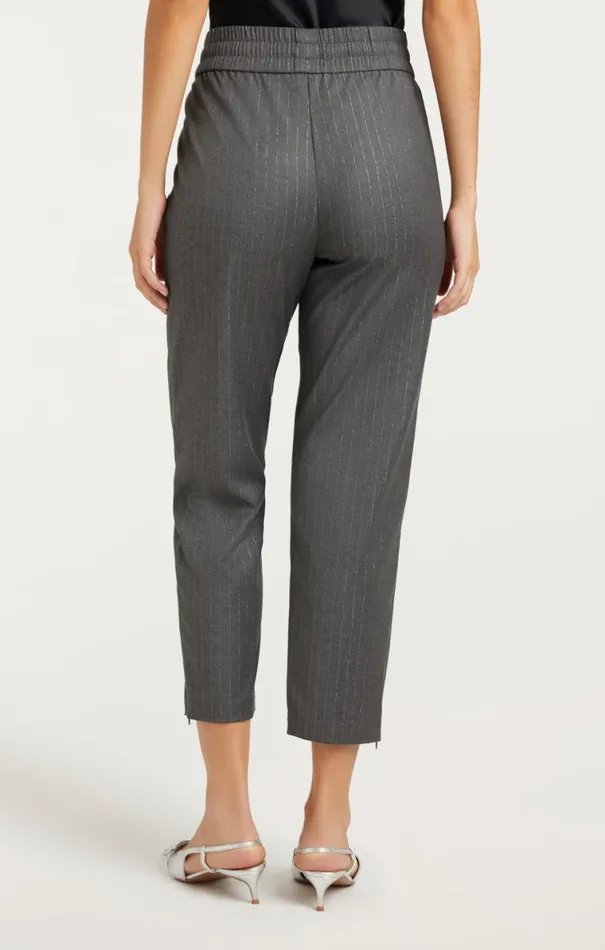 Shop Adalie Pant Lurex Pinstripe Charcoal Cinq Sept Pants