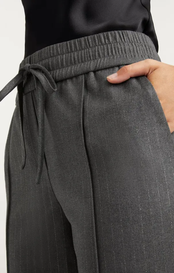 Shop Adalie Pant Lurex Pinstripe Charcoal Cinq Sept Pants