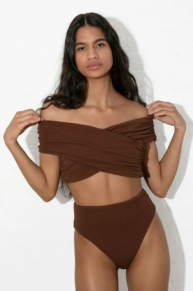 Shop Bikini Tops Mara Hoffman Lorina Bikini Top Brown Shop Bikini Tops Mara Hoffman Lorina Bikini Top Brown