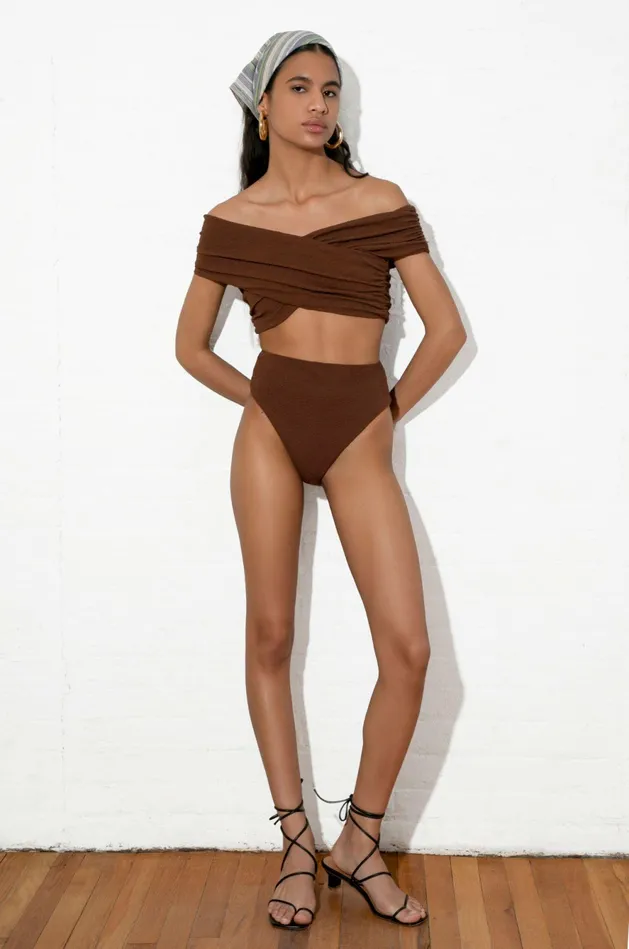 Shop Bikini Tops Mara Hoffman Lorina Bikini Top Brown Shop Bikini Tops Mara Hoffman Lorina Bikini Top Brown