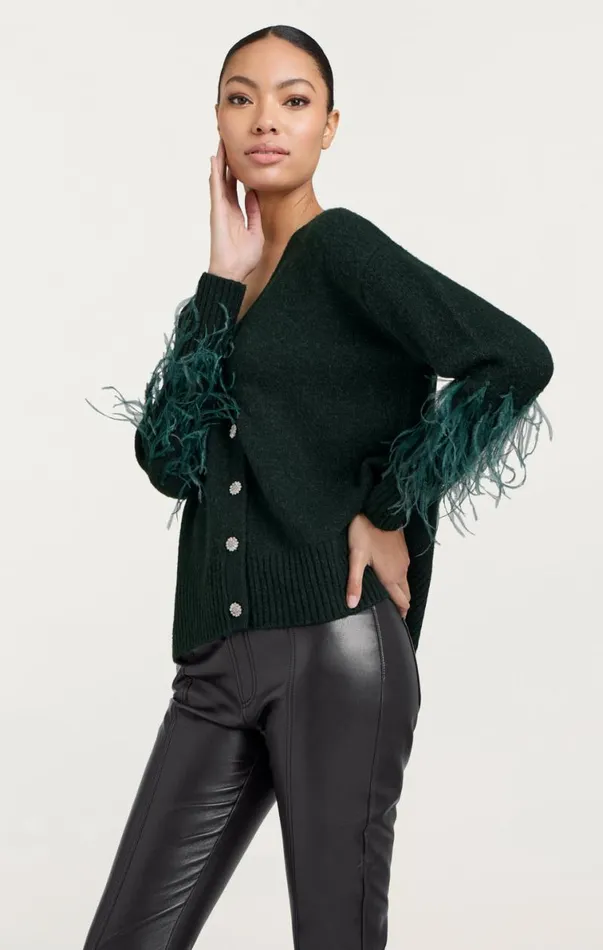 Shop Briana Cardigan Dark Emerald Cinq Sept Sweaters and Knits