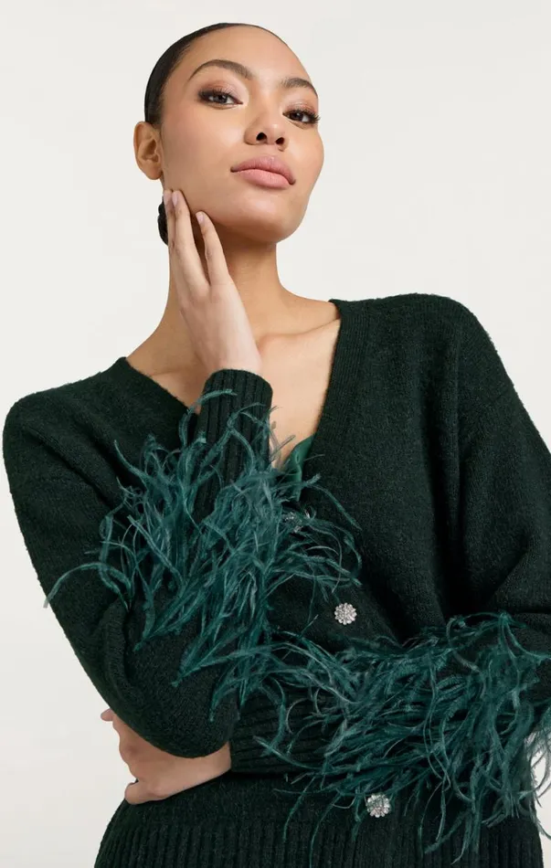 Shop Briana Cardigan Dark Emerald Cinq Sept Sweaters and Knits