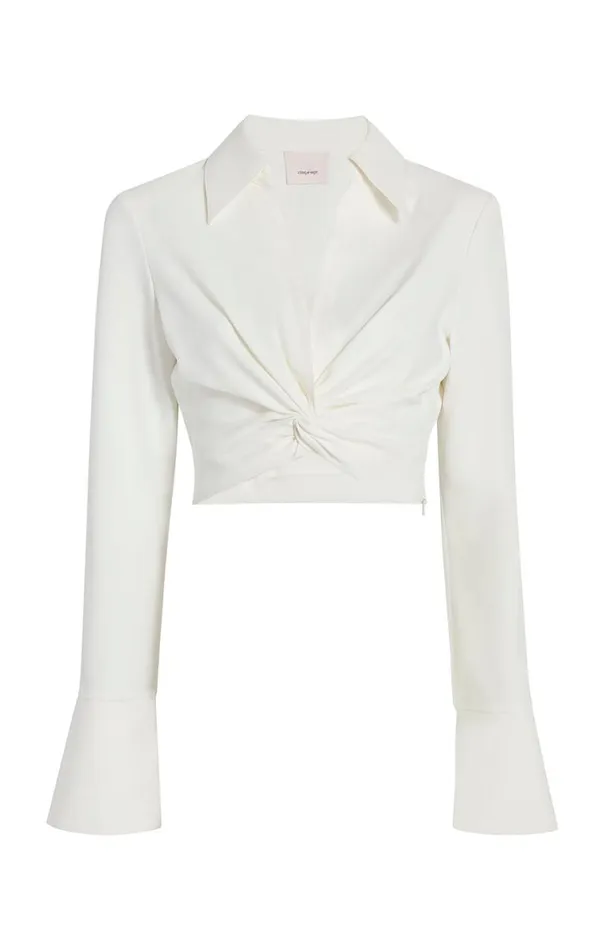 Shop Cropped Mckenna Top Ivory Cinq Sept Long Sleeve Tops