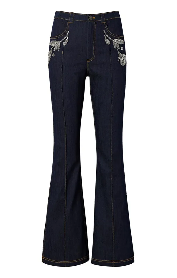 Shop Crystal Floral Haylie Pant Indigo Cinq Sept Pants
